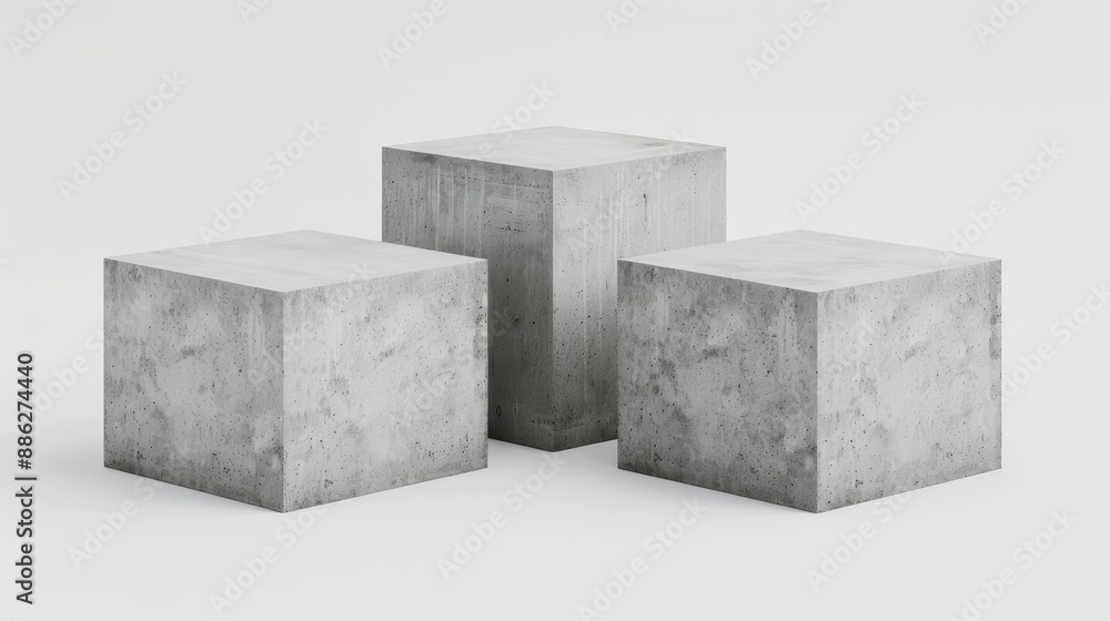 Poster an abstract white background with white color light and blank space, cubes and blocks for products a