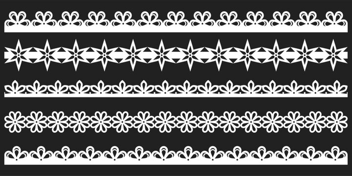 Hand drawn lace scalloped paper punch border 