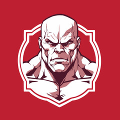 MMA Fighter Jiu Jitsu Boxing UFC Face Vector Illustration