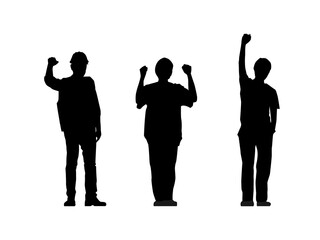 silhouettes of people working group of standing business people vector