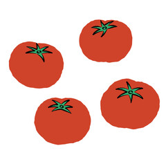 シンプルなトマトのイラスト｜ベクター