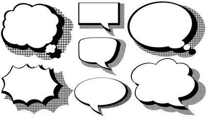 Bubble comic set-hand drawn speech bubbles