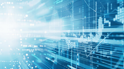 Blue and white tones, data flow, abstract tech patterns for a corporate theme.