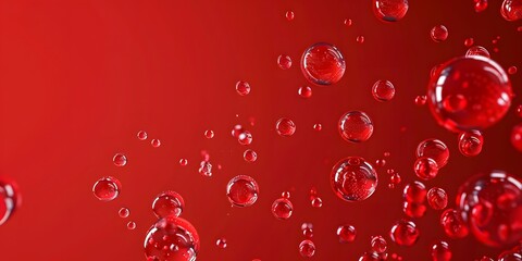 Floating Red Bubbles on Abstract Background