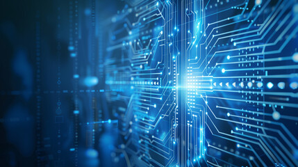 Obraz premium Abstract blue digital network for business innovation.