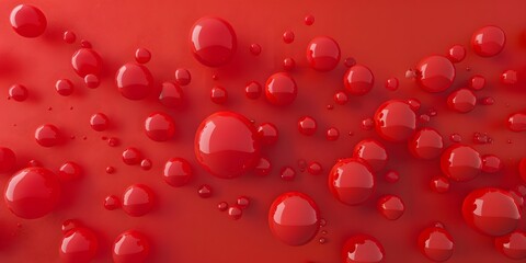 Abstract Red Bubbles 3D Render