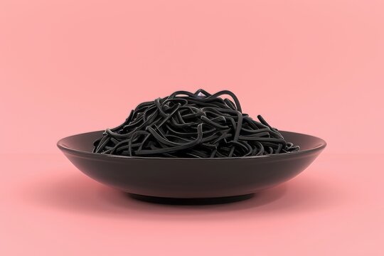 The eroges are presented on a plate with a red handle and a black tint of calamar negro