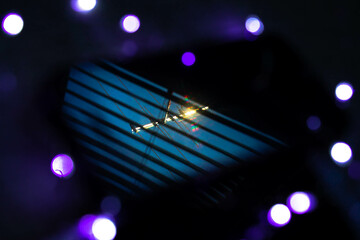 Bokeh background with shining antenna 