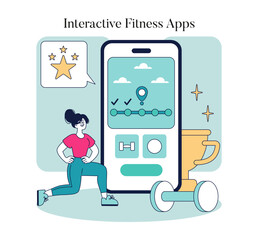Health Gamification. Flat Vector Illustration
