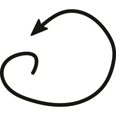 Doodle Arrow Direction, Hand Drawn Arrow Mark Icon