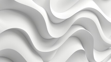 White Waves Abstract, Modern Dynamic Flowing Lines Background. Minimal Elegant Futuristic Design