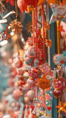 Naklejka premium Colorful Japanese Decorations