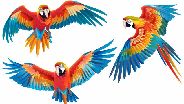 Animated clipart of a parrot flapping its wings to add vibrant color to an education presentation