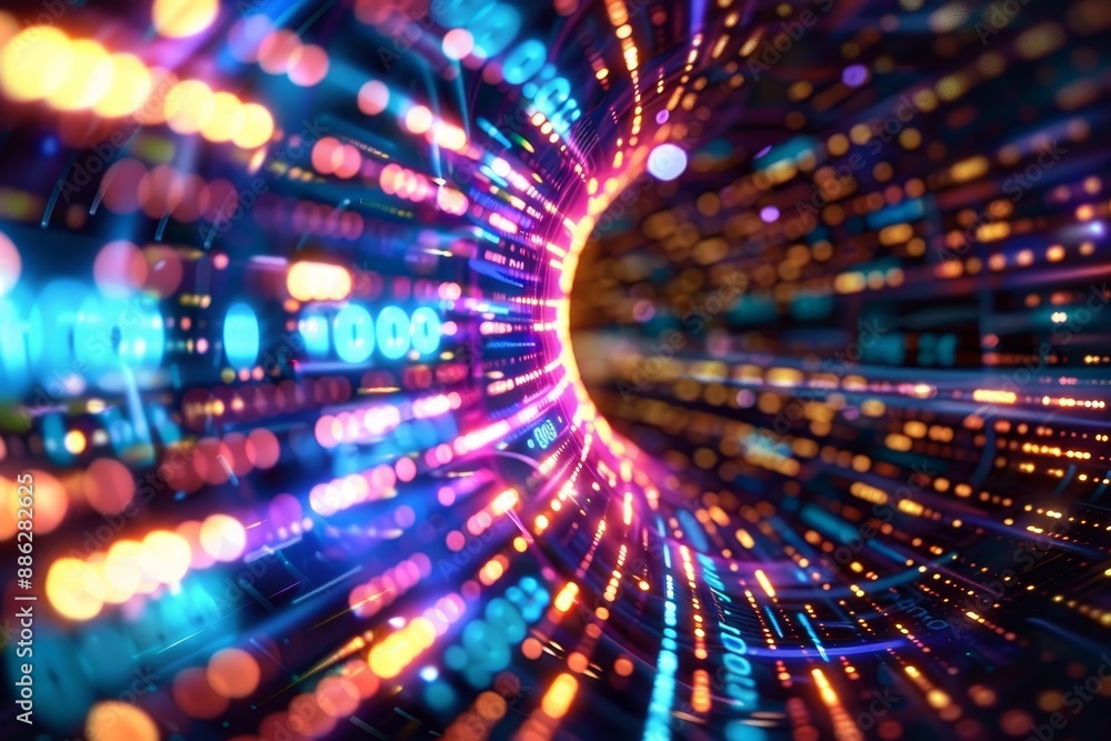 Poster a dynamic abstract background with vibrant lights and blurred streaks creating a visually captivatin