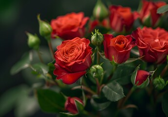 Romantic Red Rose Bouquet for Valentine's Day