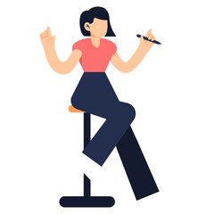 Business woman character  presenting illustration