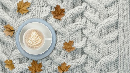 A Cozy Autumn Morning With Coffee and Leaves