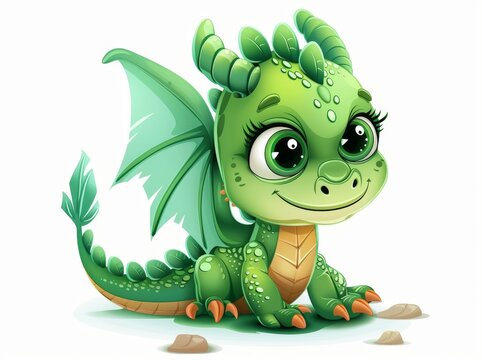recommend clip art: On a plain white background, this cute dragon cartoon clipart can be found