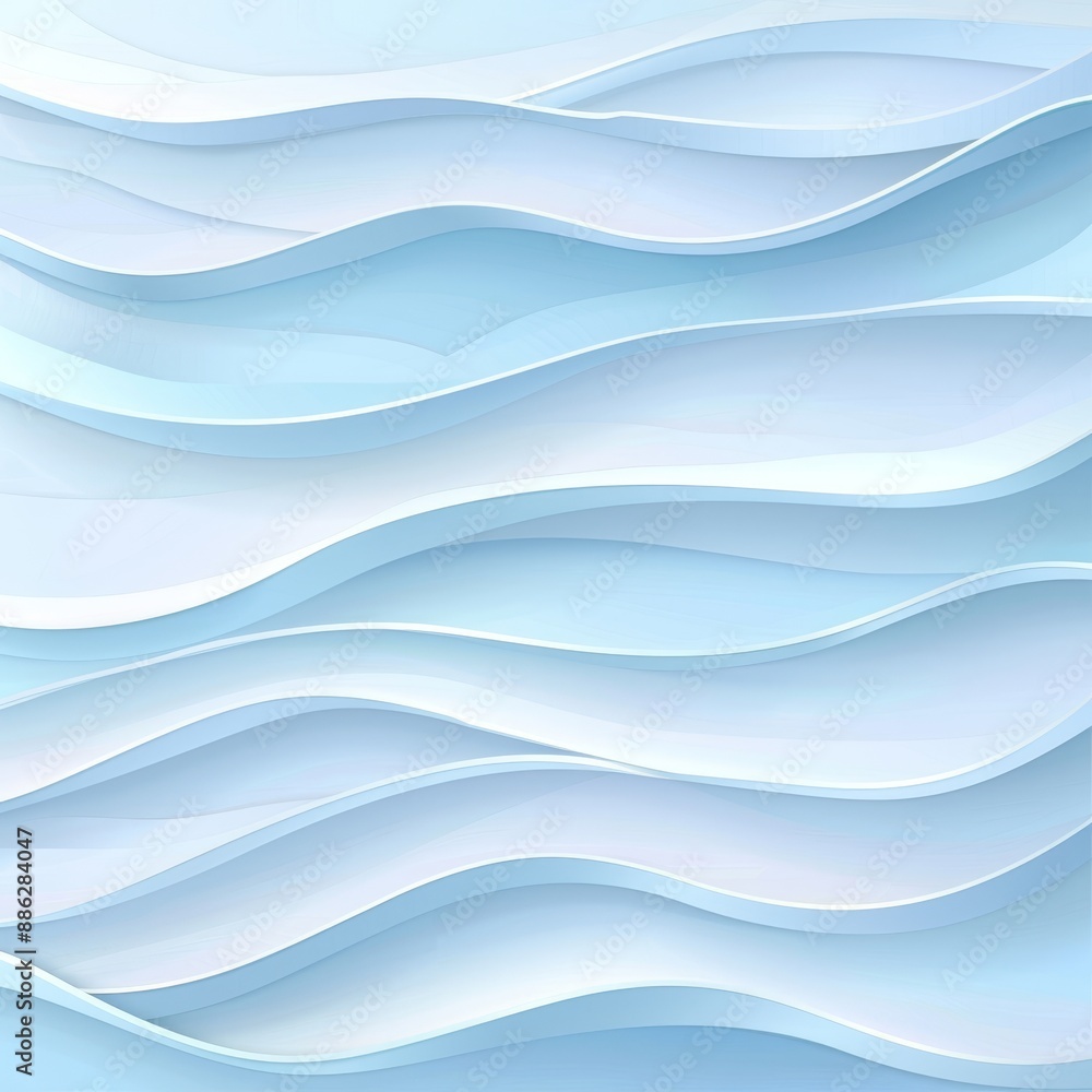 Poster abstract pattern with 3d wavy lines, background with smooth shapes, minimalistic design