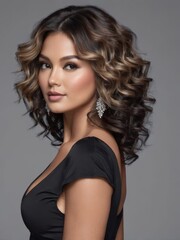Fototapeta premium portrait of a beautiful young woman with long hair , tude photo