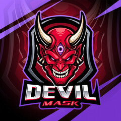 Obraz premium Devil mask esport mascot logo design