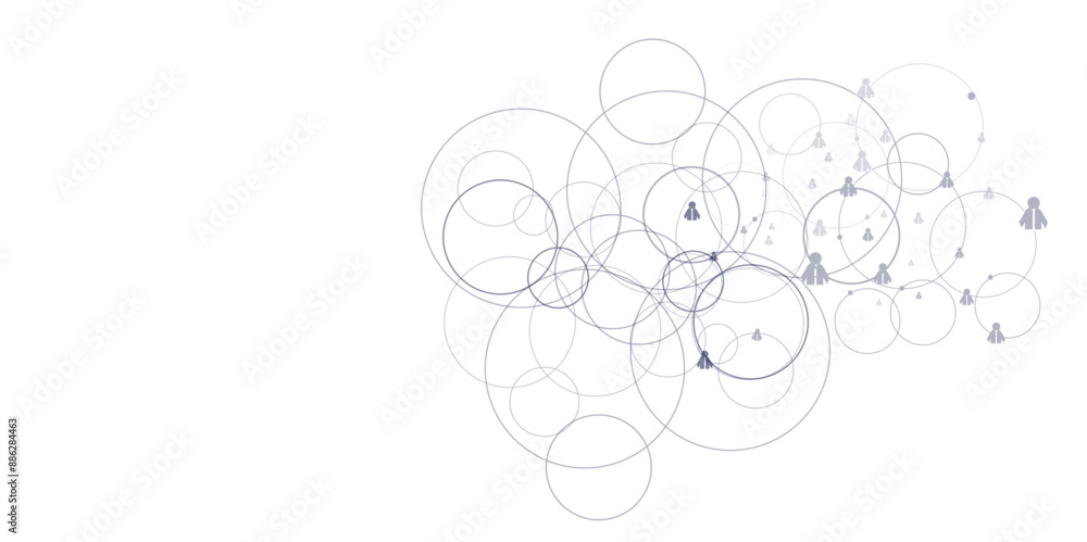 Aufkleber Vectors Geometric circuit dots and lines connection for communication technology and social network concept background.