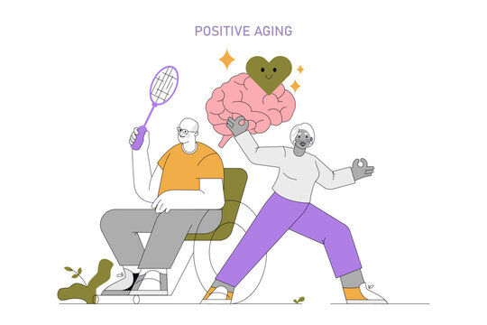 Positive Psychology. Flat Vector Illustration