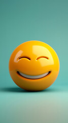 Fototapeta premium Winking Face: A playful smiley face with one eye closed in a wink and a mischievous smile.Create a high-resolution 3D icon emoji of a winking face. 