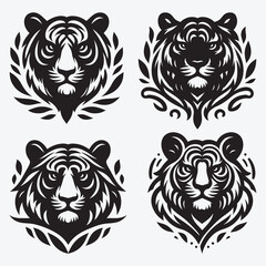 Tiger Vector Illustration Silhouette Collection
