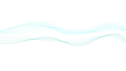 Obraz premium Abstract white background with blue wave line. Vector abstract background with dynamic blue waves, lines, and particles. Gradient blue curve wave, white background. 
