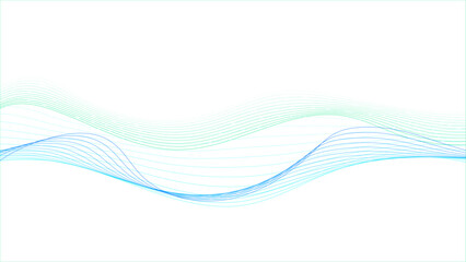 Blue wave lines on white background.Abstract wave element for design. Modern abstract blue wave digital geometric Technology