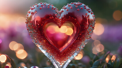 Obraz premium Heart shape for Love concept, Valentine's Day concepts. love symbol, concept for Valentine's Day, wedding etc. Heart elements for love concept design. AI generated image