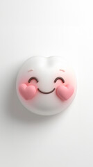 Heart Eyes Face: A face with heart-shaped eyes, a smile, and a blush, expressing love, affection, or admiration.Create a high-resolution 3D icon emoji of a heart eyes face. 
