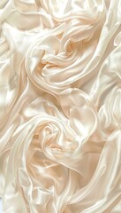 Obraz premium Luxurious Champagne Satin Background of Flowing, Elegant Fabric with Gentle Drapes and Folds