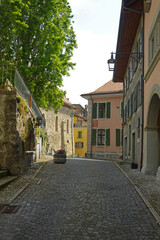 Old street in Saint Saphorin village, Switzerland	