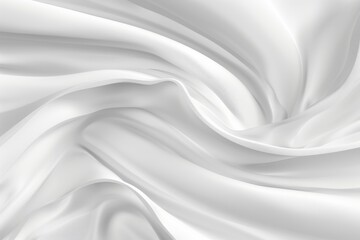 Fototapeta premium Abstract background of white silk, satin, or velvet with elegant curves and waves, 3D illustration.