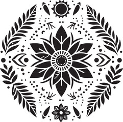 Boho Flower Decoration Elements Vector Illustration