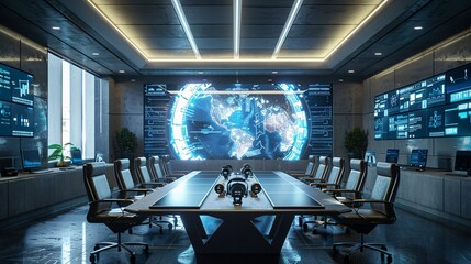25. High-tech war room setting for digital crisis management and brand reputation monitoring