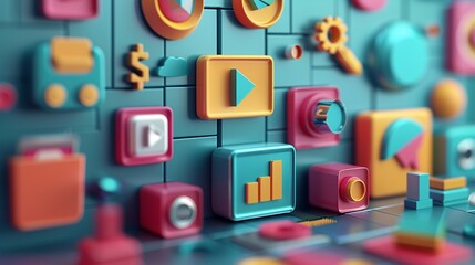 4. Minimalist design featuring content creation tools, symbolizing modern marketing approaches