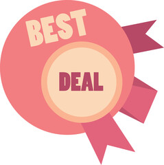 A pink badge featuring the words best and deal prominently displayed.