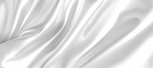 Obraz premium White Satin Fabric, Flowing Background, Luxurious Elegance Detail. Perfect backdrop image.