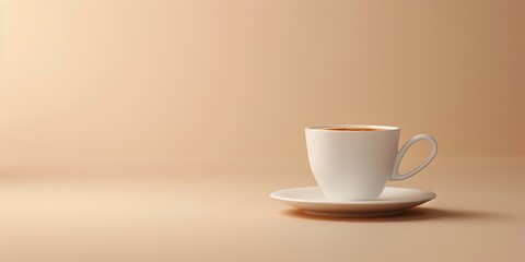 Classic Espresso in a Pristine Porcelain Cup on a Neutral Backdrop