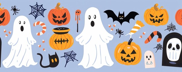 Halloween trick-or-treat party with vibrant decorations.