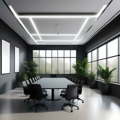 modern office interior with table