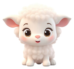 Fototapeta premium PNG Cute baby sheep background figurine cartoon animal.