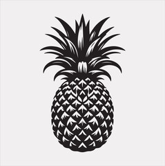 Obraz premium pineapple vector silhouette on a white background