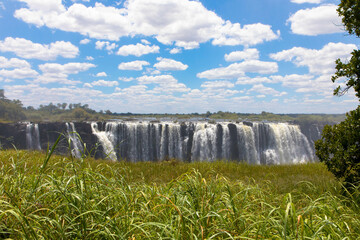 Famous waterfalls called Victoria Falls in northern Zimbabwe. 
The largest waterfalls in Africa,...