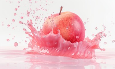 3D render Realistic of Peach splash best for commercial and Design purpose isolated on white background