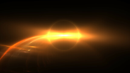 energievoll leuchtender dynamischer Lichtschweif, Energie, Strom, Stärke, kraftvoll, schnelles Internet, Licht, Technologie, Wissenschaft, schwarz, goldgelb
