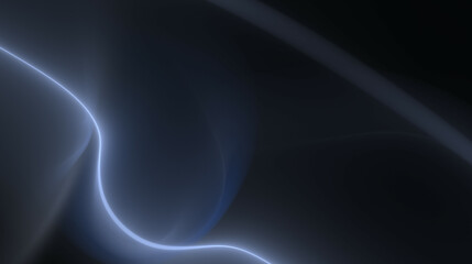 ästhetisch leuchtende Linie, Blitz, Neonlicht Hintergrund, organische Formen, Dynamik, wolkenförmig, futuristisch, Design, Weltall, blau, schwarz
